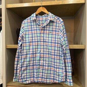 Vineyard Vines Blue and Green Plaid Shirt